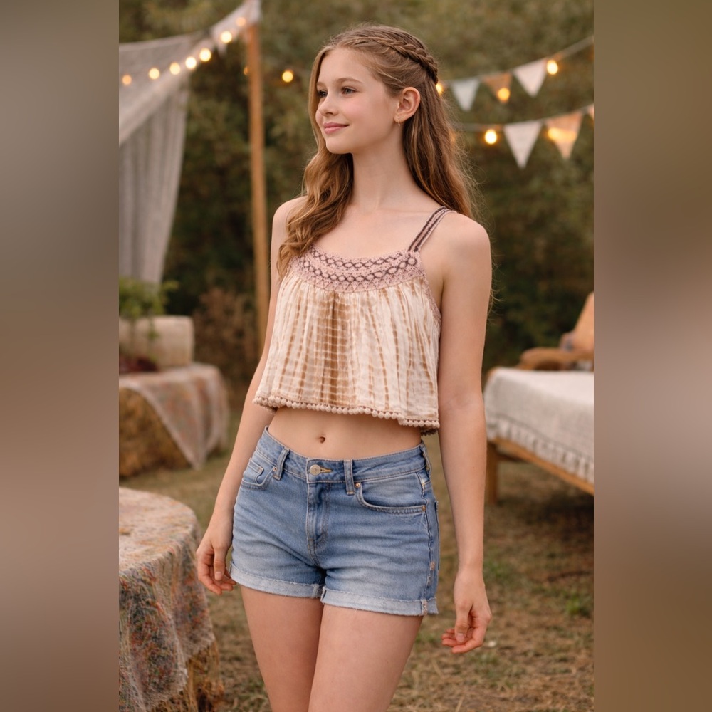 American Eagle Y2K Tye Die Cropped Top XS